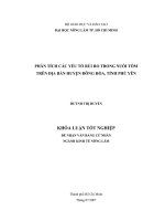   PHÂN TÍCH CÁC YẾU TỐ RỦI RO TRONG NUÔI TÔM  TRÊN ĐỊA BÀN HUYỆN ĐÔNG HÒA, TỈNH PHÚ YÊN     
