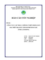 CÔNG TÁC CẬP NHẬT, CHỈNH LÝ BIẾN ĐỘNG ĐẤT  ĐAI TRÊN ĐỊA BÀN THÀNH PHỐ BẢO LỘC   TỈNH LÂM ĐỒNG 
