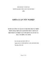   ĐÁNH GIÁ CÔNG TÁC QUẢN LÝ HỆ SINH THÁI TỰ NHIÊN  TRONG HOẠT ĐỘNG DU LỊCH SINH THÁI VÀ ĐỀ XUẤT  BIỆN PHÁP CẢI THIỆN TẠI VƯỜN QUỐC GIA LÒ GÒ XA  MÁT, TÂN BIÊN, TÂY NINH.   