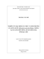   NGHIÊN CỨU ĐẶC ĐIỂM CẤU TRÚC VÀ SINH TRƯỞNG  CỦA RỪNG ĐƯỚC (Rhizophora apiculata Blume.) TRỒNG  TẠI XÃ LONG ĐIỀN ĐÔNG, HUYỆN ĐÔNG HẢI,  TỈNH BẠC LIÊU   