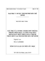 Giá trị của nitric oxide hơi thở ra trong phân bậc và xếp loại mức kiểm soát hen theo GINA ở bệnh nhân hen tại thành phố hồ chí minh tt 