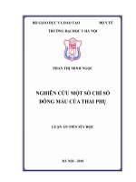 Nghiên cứu một số chỉ số đông máu của thai phụ (Luận án tiến sĩ)