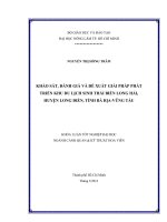 KHẢO SÁT, ĐÁNH GIÁ VÀ ĐỀ XUẤT GIẢI PHÁP PHÁT  TRIỂN KHU DU LỊCH SINH THÁI BIỂN LONG HẢI,  HUYỆN LONG ĐIỀN, TỈNH BÀ RỊAVŨNG TÀU   