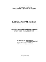     TÍNH TOÁN, THIẾT KẾ VÀ CHẾ TẠO THIẾT BỊ                 XỬ LÝ NHIỆT  ẨM HẠT ĐIỀU THÔ    