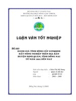 ÑAÙNH GIAÙ TÌNH HÌNH CAÁP GCNQSDÑ   ÑAÁT NOÂNG NGHIEÄP TREÂN ÑÒA BAØN   HUYEÄN ÑÒNH QUAÙN, TÆNH ÑOÀNG NAI   TÖØ NAÊM 1991 ÑEÁN NAY 