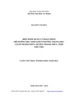 Biện pháp quản lý hoạt động bồi dưỡng học sinh giỏi ở trường trung học cơ sở thanh thủy, huyện thanh thủy, tỉnh phú thọ 