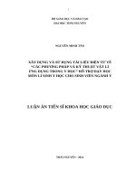 Xây dựng và sử dụng tài liệu điện tử về các phương pháp và kỹ thuật vật lí ứng dụng trong y học hỗ trợ dạy học môn lí sinh y học cho sinh viên ngành y 