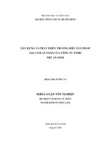   XÂY DỰNG VÀ PHÁT TRIỂN THƯƠNG HIỆU SẢN PHẨM  GIA CẦM AN TOÀN CỦA CÔNG TY TNHH  PHÚ AN SINH     
