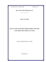 Quản lý nhà nước đối với hoạt động tôn giáo vùng đồng bằng sông cửu long 