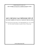 QUY CHẾ ĐÀO TẠO TRÌNH ĐỘ TIẾN SĨ TẠI VIỆN NGHIÊN CỨU QUẢN LÝ KINH TẾ TRUNG ƯƠNG