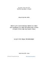 Phân lập và so sánh đặc điểm cấu trúc gen GmDREB2 của một số giống đậu tương có khả năng chịu hạn khác nhau 