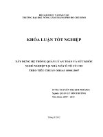 XÂY DỰNG HỆ THỐNG QUẢN LÝ AN TOÀN VÀ SỨC KHỎE  NGHỀ NGHIỆP TẠI NHÀ MÁY Ô TÔ CỦ CHI  THEO TIÊU CHUẨN OHSAS 18001:2007   