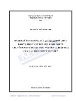 Đánh giá ảnh hưởng của sử dụng hóa chất bảo vệ thực vật đến sức khỏe người chuyên canh chè tại thái nguyên và hiệu quả của các biện pháp can thiệp  