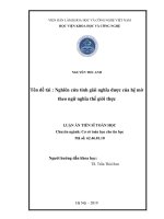 Nghiên cứu tính giải nghĩa được của hệ mờ theo ngữ nghĩa thế giới thực (Luận án tiến sĩ)