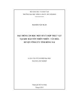 ĐẶC ĐIỂM LÂM HỌC MỘT SỐ ƯU HỢP THỰC VẬT  TẠI KHU BẢO TỒN THIÊN NHIÊN  VĂN HÓA  HUYỆN VĨNH CỬU TỈNH ĐỒNG NAI   