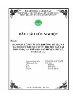 ĐÁNH GIÁ CÔNG TÁC BỒI THƯỜNG, HỖ TRỢ VÀ  TÁI ĐỊNH CƯ KHI NHÀ NƯỚC THU HỒI ĐẤT TẠI  MỘT SỐ DỰ ÁN TRÊN ĐỊA BÀN HUYỆN CHƯ SÊ,  TỈNH GIA LAI     