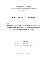 KHẢO SÁT ẢNH HƢỞNG CỦA NỒNG ĐỘ BA, IBA VÀ NAA  ĐẾN KHẢ NĂNG NHÂN NHANH CHỒI VÀ RA RỄ CỦA BA  GIỐNG HOA ĐỒNG TIỀN IN VITRO   