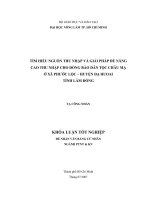 TÌM HIỂU NGUỒN THU NHẬP VÀ GIẢI PHÁP ĐỂ NÂNG  CAO THU NHẬP CHO ĐỒNG BÀO DÂN TỘC CHÂU MẠ  Ở XÃ PHƯỚC LỘC – HUYỆN ĐẠ HUOAI  TỈNH LÂM ĐỒNG 