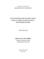 ỨNG DỤNG PHƯƠNG PHÁP GIÁ HƯỞNG THỤ ĐỂ  ĐÁNH GIÁ Ô NHIỄM TẠI SÔNG ĐEN QUẬN 6  THÀNH PHỐ HỒ CHÍ MINH 