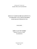   KHẢO SÁT VÀ ĐÁNH GIÁ HIỆU QUẢ KINH TẾ CỦA   CÁC HÌNH THỨC LUÂN CANH Ở XÃ ĐẠI HỒNG   HUYỆN ĐẠI LỘC TỈNH QUẢNG NAM 