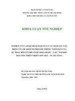 NGHIÊN CỨU LẬP KẾ HOẠCH QUẢN LÝ VÀ GIÁM SÁT TÁC  ĐỘNG CỦA DU KHÁCH THEO HỆ THỐNG “GIỚI HẠN CỦA  SỰ THAY ĐỔI CÓ THỂ CHẤP NHẬN ĐƯỢC – LAC” TẠI KHU  BẢO TỒN THIÊN NHIÊN SƠN TRÀ – TP. ĐÀ NẴNG     