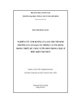 NGHIÊN CỨU ẢNH HƯỞNG CỦA GIÁ THỂ TỚI SINH  TRƯỞNG CỦA 10 LOẠI CÂY TRỒNG VÀ ỨNG DỤNG  RONG THIẾT KẾ 3 MẪU VƯỜN MINI TRONG CHẬU Ở  ĐIỀU KIỆN NỘI THẤT 