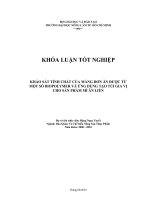     KHẢO SÁT TÍNH CHẤT CỦA MÀNG ĐƠN ĂN ĐƯỢC TỪ  MỘT SỐ BIOPOLYMER VÀ ỨNG DỤNG TẠO TÚI GIA VỊ   CHO SẢN PHẨM MÌ ĂN LIỀN   