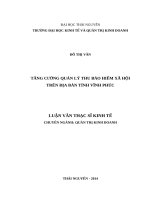 Tăng cường quản lý thu bảo hiểm xã hội trên địa bàn tỉnh vĩnh phúc 