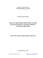 Quản lý hoạt động bồi dưỡng cán bộ cấp xã ở trường cao đẳng kinh tế   kỹ thuật điện biên 