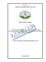 Phân tích hoạt động của các nhà thuốc đạt tiêu chuẩn thực hành tốt nhà thuốc   GPP trên địa bàn thành phố thái bình   năm 2014 