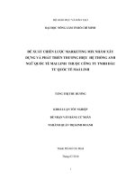 ĐỀ XUẤT CHIẾN LƯỢC MARKETING MIX NHẰM XÂY  DỰNG VÀ PHÁT TRIỂN THƯƠNG HIỆU  HỆ THỐNG ANH  NGỮ QUỐC TẾ MAI LINH  THUỘC CÔNG TY TNHH ĐẦU  TƯ QUỐC TẾ MAI LINH 