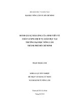 ĐÁNH GIÁ SỰ HÀI LÒNG CỦA SINH VIÊN VỀ   CHẤT LƯỢNG DỊCH VỤ GIÁO DỤC TẠI   TRƯỜNG ĐẠI HỌC NÔNG LÂM   THÀNH PHỐ HỒ CHÍ MINH