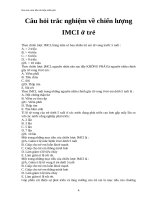 Câu hỏi trắc nghiệm về chiến lượng IMCI ở trẻ  