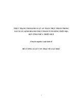 THỰC TRẠNG THI HÀNH LUẬT AN TOÀN THỰC PHẨM TRONG SẢN XUẤT, KINH DOANH THỰC PHẨM TƯƠI SỐNG TRÊN ĐỊA BÀN TỈNH THỪA THIÊN HUẾ