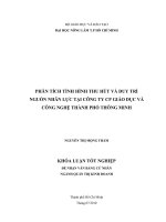 PHÂN TÍCH TÌNH HÌNH THU HÚT VÀ DUY TRÌ  NGUỒN NHÂN LỰC TẠI CÔNG TY CP GIÁO DỤC VÀ  CÔNG NGHỆ THÀNH PHỐ THÔNG MINH   