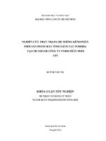 NGHIÊN CỨU THỰC TRẠNG HỆ THỐNG KÊNH PHÂN  PHỐI SẢN PHẨM MÁY TÍNH XÁCH TAY TOSHIBA   TẠI CHI NHÁNH CÔNG TY TNHH PHÂN PHỐI   FPT    