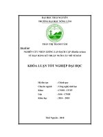 Nghiên cứu nhân giống lan Bạch Cập (Bletilla striata) từ hạt bằng kỹ thuật nuôi cấy mô tế bào