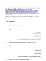 Managerial accounting creating value in a dynamic business environment 10th edition by hilton platt test bank 