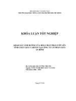     KHẢO SÁT ẢNH HƯỞNG CỦA HÓA CHẤT PHẦN ƯỚT LÊN  TÍNH CHẤT GIẤY CARTON TẠI CÔNG TY CỔ PHẦN GIẤY  AN BÌNH       