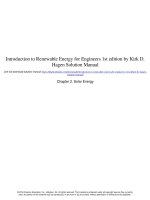 Introduction to renewable energy for engineers 1st edition by hagen solution manual 