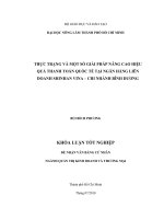 THỰC TRẠNG VÀ MỘT SỐ GIẢI PHÁP NÂNG CAO HIỆU QUẢ THANH TOÁN QUỐC TẾ TẠI NGÂN HÀNG LIÊN DOANH SHINHAN VINA – CHI NHÁNH BÌNH DƯƠNG