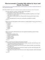 Macroeconomics canadian 8th edition by sayre and morris test bank 