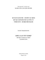    KẾ TOÁN DANH THU  CHI PHÍ  XÁC ĐỊNH   KẾT QUẢ KINH DOANH TẠI CÔNG TY   TNHH SXTM – XD ĐIỆN BÍCH HẠNH 