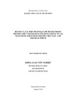    RỦI RO VÀ CÁC BIỆN PHÁP HẠN CHẾ RỦI RO TRONG  PHƯƠNG THỨC THANH TOÁN TÍN DỤNG CHỨNG TỪ TẠI  NGÂN HÀNG TMCP CÔNG THƯƠNG VIỆT NAM – CHI  NHÁNH 10.TPHCM   