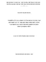 Nghiên cứu lựa chọn và ứng dụng các bài tập kết hợp vật lý trị liệu phục hồi chức năng vận động sau chấn thương khớp cổ chân cho vận động viên 