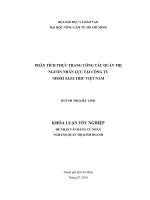   PHÂN TÍCH THỰC TRẠNG CÔNG TÁC QUẢN TRỊ  NGUỒN NHÂN LỰC TẠI CÔNG TY  NISSEI ELECTRIC VIỆT NAM 