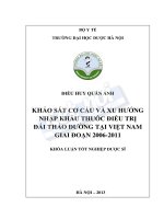 Khảo sát cơ cấu và xu hướng nhập khẩu thuốc điều trị đái tháo đường tại việt nam giai đoạn 2006   2011 