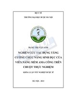 Nghiên cứu tác dụng tăng cường chức năng sinh dục của viên nang mềm ama công trên chuột thực nghiệm 