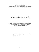       KHẢO SÁT MỘT SỐ YẾU TỐ CÔNG NGHỆ ẢNH   HƯỞNG ĐẾN CHẤT LƯỢNG GIẤY IN BÁO   TẠI NHÀ MÁY GIẤY BÌNH AN   