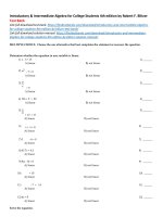 Introductory and intermediate algebra for college students 4th edition by blitzer test bank 